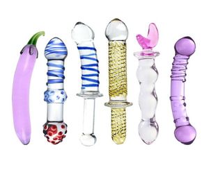 Verschillende Model Glazen Dildo Kristal Penis met Dubbele Hoofden Enorme Kont Pluggen Anus Butt Plug Speeltjes voor Women2110794