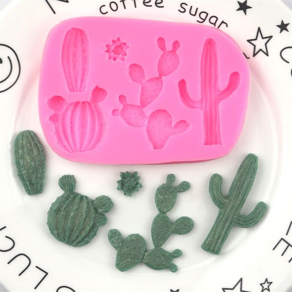 Molde de silicona de Cactus bulboso de diferentes formas, pasta de goma para Fondant hecha a mano, decoración de pasteles, artesanía de resina, accesorios para hornear MJ1184