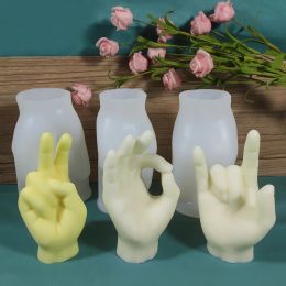 Moule de bougie en silicone à geste de forme différente 3D Guanyin Gardiques Faire des fournitures DIY Craft Plâter Resin Moule de savon