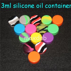 boîtes de différentes tailles de récipients en silicone pots dab 3 ml 5 ml 7 ml 22 ml porte-boule d'huile récipient de cire de silicium boîte de rangement de pot de dabber