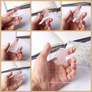 Almohadilla de bloque acrílico transparente de diferentes tamaños Perfecto para estampillas de goma transparentes Use artesanías de álbumes de recortes de bricolaje herramienta hecha a mano nueva 2021