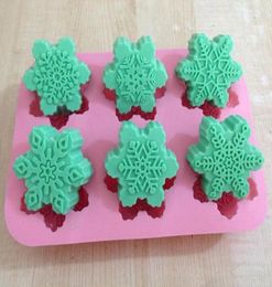 Verschillende sneeuwvlok cakevorm flexibele siliconen zeepvorm voor handgemaakte zeep kaarsen candy bakware bakvormen keukengereedschap ijs 6660946