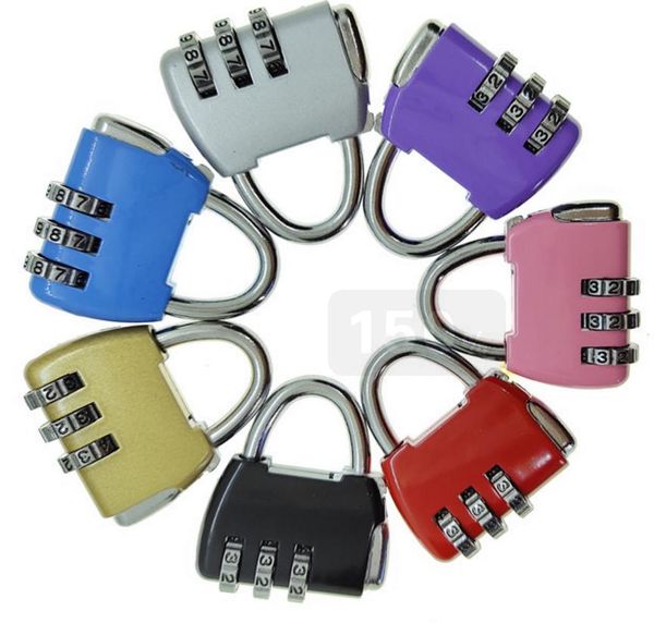 Cadenas à disque à combinaison de chiffres Code de sécurité serrures à bagages pour valises de porte bagages en alliage de Zinc réinitialisable choisir la couleur