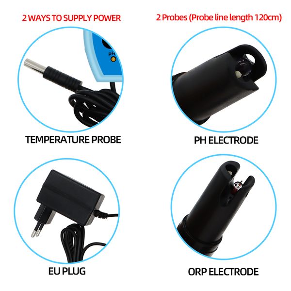 Digital 3 en 1 pH/TEMP/ORP Medidores de pH Medidor RedOX Posible Probador TDS Detector Monitor PH Probador de calidad de agua multi parámetro