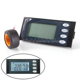 Digitale AC 80-260V 100A 5in1 Stroomspanning Watt KWH Tijdpaneel Meter Voltmeter Ammeter + CT