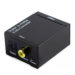 Adaptateur numérique optique coaxial RCA Toslink Signal vers adaptateur de convertisseur Audio analogique avec câble à fibre optique