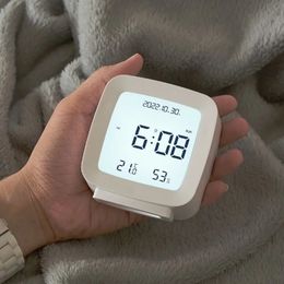 Réveil numérique rétro-éclairage calendrier Table de bureau montre température humidité mètre électronique LCD pour batterie de bureau à domicile 240110