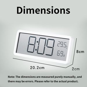 Reloj de alarma digital para la pantalla LCD de dormitorio Temperatura de reloj de pared digital Humedad Reloj Electronic Battery Battery Clock
