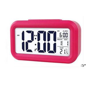 Réveil numérique Led électronique numérique écran horloges de bureau pour bureau à domicile bureau rétro-éclairage Snooze muet données calendrier RRF13589