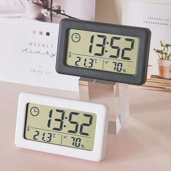 Réveil numérique, thermomètre et hygromètre, LED, moniteur électronique d'humidité d'intérieur, horloge de Table de bureau pour la maison