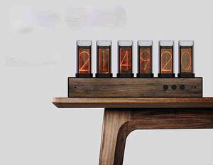 Horloges numériques analogiques-numériques horloge électronique Nixie Table Tube bureau LED bureau décor à la maison jardin 211111