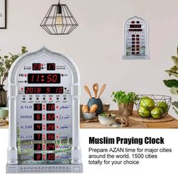 Digital azan mosquée prière horloge islamique Calendrier Muslim Alarme murale Ramadan DÉCORME INDÉRIEUR DE RAMADAN 240528