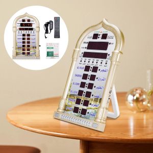 Digitale azan moskee gebedsklok islamitische moskee azan kalender moslim gebeds wandklok alarm ramadan home decor + afstandsbediening