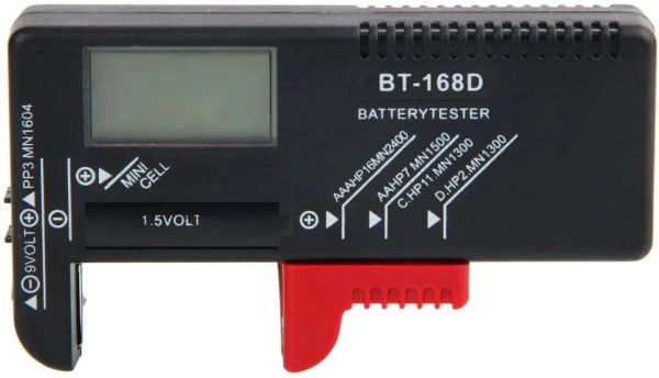 Testeur de batterie numérique Testeur de batterie Tester Tentage Tension Détecteur pour AA AAA 9V CONNELLE CELLE MULTIQUE VOLTMETER TOL BT168D 168 PRO