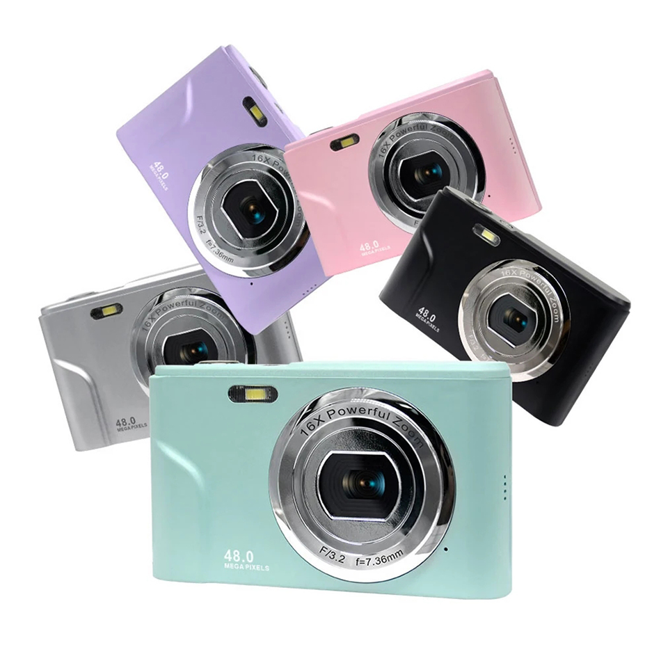 Digital Camera Auto Focus Point and Shoot Cameras FHD 1080P 48MP with 16X Digital Zoom Kids Compact Camera DC311