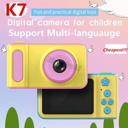 Cámara digital K7 2,0 pulgadas de dibujos animados lindos niños cámara de fotos digital HD 1080P grabadora de vídeo videocámara para niños cumpleaños mejor regalo