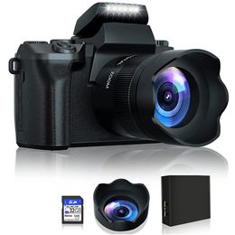 Appareils photo numériques 16X Zoom 64MP DSLR Caméra pour Pographie Auto Focus 4K 60FPS Caméscope vidéo 40 pouces Écran tactile SLR Recorder 231025