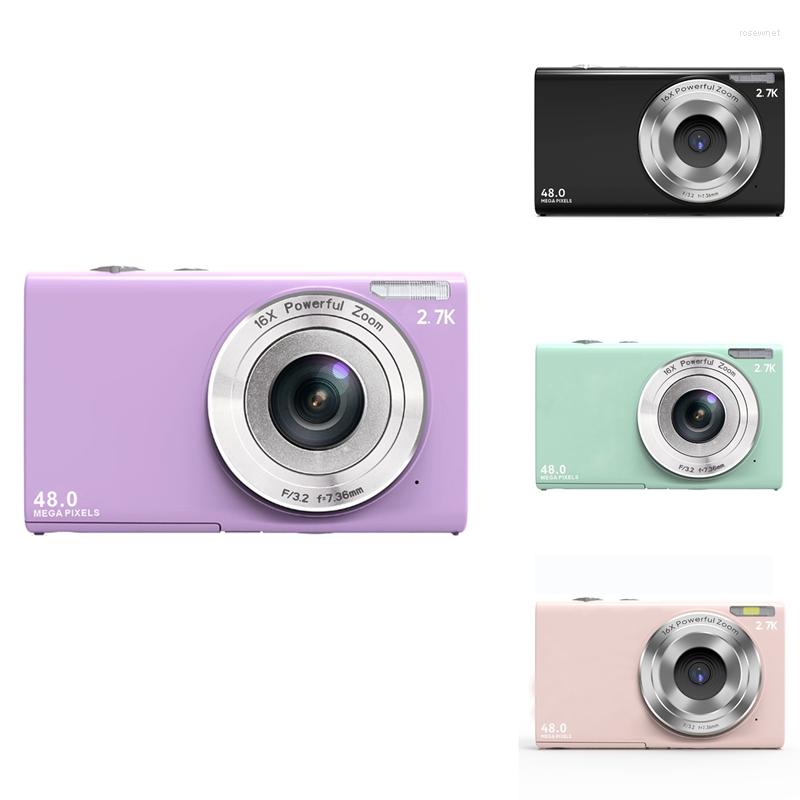 Cameras numériques 48 Megapixel HD Caméra de 2,88 pouces Vlogging avec une machine à cartes portables à zoom16x comme cadeau pour les étudiants et les enfants