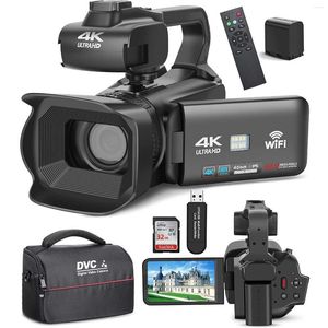 Appareils photo numériques Caméra 4K Vidéo 64MP avec mise au point manuelle Écran tactile de 4,0 pouces Enregistreur de zoom 18x pour YouTube