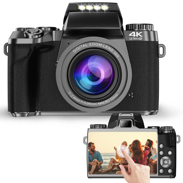 Appareils photo numériques 64MP Po Caméra SLR DSLR pour la photographie Auto Focus 4K 60FPS Vlog Caméscope 4 