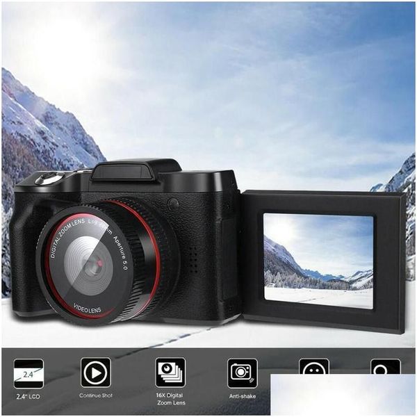 Cámaras digitales Cámara FL HD1080P 16X Estudio Zoom 2.4 pulgadas TFT - LCD Sn Videocámara profesional Vlogging Cameradigital No Drop Dhb8G