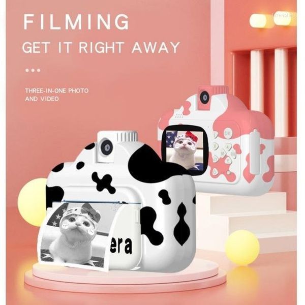 Appareils photo numériques enfants caméra impression instantanée pour enfants Film avec papier thermique Po Wifi jouets cadeaux d'anniversaire Digital Lore22