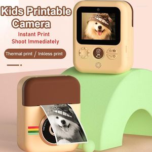 Appareils photo numériques Enfants Enfants Caméra d'impression instantanée 1080P HD Kid Po Jouets Double Objectif Selfie Pour Cadeaux D'anniversaire De Noël Filles Garçons Wini22