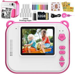 Appareils photo numériques impression instantanée pour enfants avec imprimante thermique enfant Po garçon cadeau d'anniversaire enfant vidéo fille jouet 221117