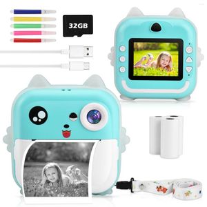 Appareils Photo Numériques CNCBSR Caméra à Impression Instantanée pour Enfants 1080P HD Selfie Vidéo 32GB Enfant Pour 3-14 Ans Enfants Jouet Filles Garçons Cadeau D'anniversaire