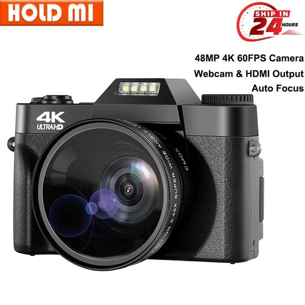 Appareils photo numériques Appareil photo numérique 48MP 4K caméra Vlogging caméra pour YouTube 60FPS mise au point automatique 16X Zoom caméra vidéo caméscope caméra d'enregistrement 231204