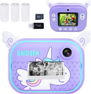 Appareils Photo Numériques Impression Instantanée Enfants 1080P Rechargeable pour Filles Vidéo avec Carte SD 32G 6-12 Ans Birt 221117