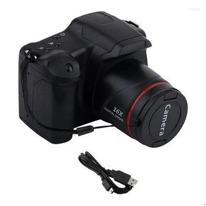 Cameras numériques Portable Travel Vlog Camera POGRAMENT 16X ZOOM 1080P HD SLR ANTI-SHAKE PO pour livraison de distribution de flux en direct photo Otraw