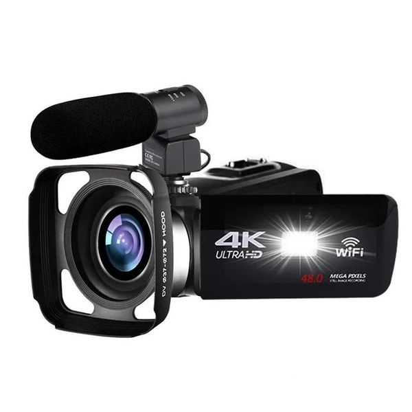 Cámaras digitales Rise-4K Videocámara 48Mp Visión nocturna Cámara de control Wifi 3.0 pulgadas Touch-Sn Video con micrófono Drop Delivery Photo Otsmk