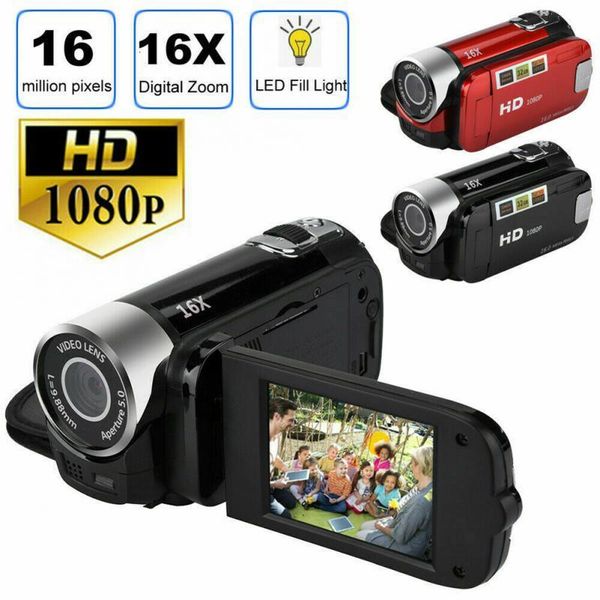 Appareils photo numériques Vlog 1080P Full HD DV caméscope vidéo 16X Zoom prise en charge pour la prise de vue de nuit carte SD SDHC 230204