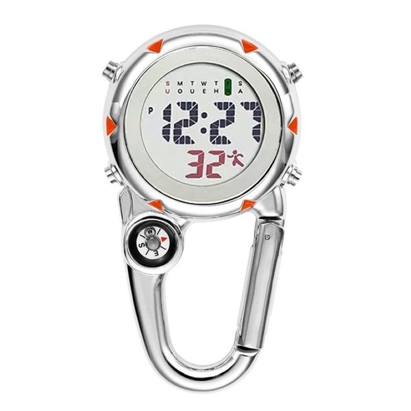 Mousqueton numérique Clip Sport Crochet Horloge Hôpital Cadeau Électronique Lumineux Multifonction FOB Infirmière Montre Sport En Plein Air Montre LJ201241q