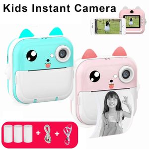 Digitale kindercamera voor Pography Instant Print Po Kids Camera Mini thermische printer Video Educatief speelgoed Cadeau 240124