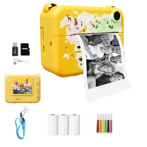 Appareil photo numérique pour enfants, impression instantanée, enregistreur vidéo pour enfants, Mini imprimante thermique, cadeau d'anniversaire éducatif, 240319