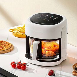 Freidora de aire inteligente multifunción para el hogar con control digital Vea la para alimentos, una máquina para hornear que puede hornear papas fritas, alitas, muslos de pollo, papas fritas,