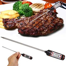 Thermomètre numérique pour aliments de cuisine Thermomètre à viande domestique Cuisson BBQ Thermomètres électroniques avec 4 boutons Ustensiles de cuisine