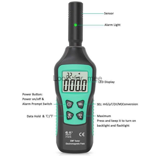 Détecteur numérique de rayonnement de champ électrique, testeur de température, compteur EMF, dosimètre pour ordinateur et téléphone HKD230826