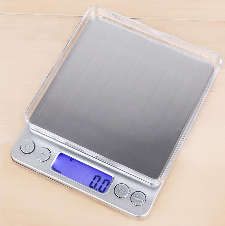 Digitale elektronische weegschaal zegt 0,01 g Pocket Gewicht Sieraden Wegening Keuken Bakkerij LCD-scherm Schalen 1KG / 2KG / 3KG / 0.1G 500G / 0.01G