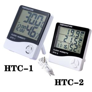 Électronique numérique Température HTC-1 HTC-2 Humidimètres Réveil Thermomètres multifonctionnels Hygromètres d'intérieur avec emballage de vente au détail