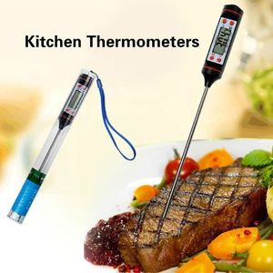 Digital Food Cooking Thermometer Probe Meat Huishoudelijke Hold Functie Keuken LCD Meter Pen BBQ Grill Candy Steak Milk Water 4 Knoppen DHL