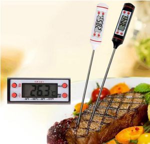 Digital Food Cooking Thermometer Probe Vlees Huishoudelijke Hold Functie Keuken LCD Meter Pen BBQ Grill Candy Steak Milk Water 4 Knoppen2021