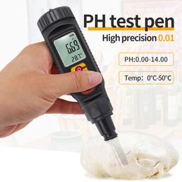 Ph-mètre alimentaire numérique 0,00 ~ 14,00 PH Temp Testeur d'acidité Pâte Sol PH Détecteur pour Viande Fromage Pain Fruits Analyseur d'eau Compteur 240320