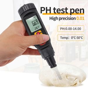 Medidor de pH de alimentos digital 0.00 ~ 14.00 PH Temperatura Acidez Probador Masa Suelo Detector de pH para carne Queso Pan Fruta Analizador de agua Medidor 240320