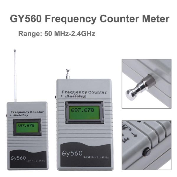 Contador de frecuencia digital Pantalla LCD de 7 dígitos para transceptor de radio dos vías GSM 50 MHz-2.4 GHz Gy560 Contador de frecuencia de frecuencia