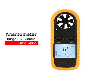 Medidor digital de velocidad del viento de mano GM816 30 ms 65 MPH Anemómetro inteligente de bolsillo Escala de velocidad del viento del aire Medida antilucha 6721304