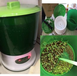 FreeShipping Digital Home DIY Bean Sprouts Maker 2/3 capas Germinador eléctrico automático Semillas Vegetales Cubo de crecimiento de plántulas