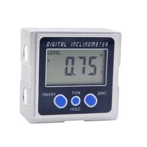 Freeshipping digitale inclinometer minikoos met drie oppervlakte-magneten hoekniveau Liniaal meet elektronische gradenboog